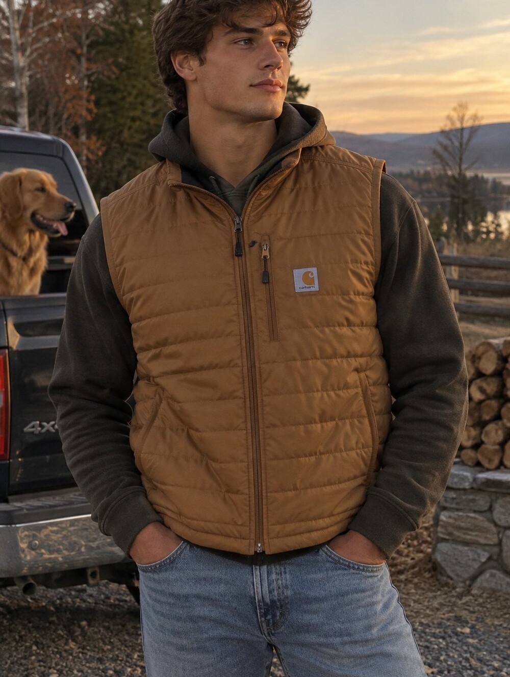 Carhartt Men's Quilted Vest in Carhartt Brown